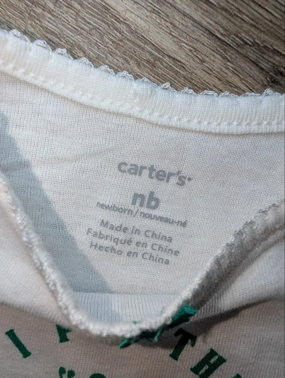 Carter's Newborn Baby Girl White Bodysuit Green Tutu Gray Stripe Leggings Irish